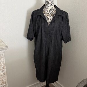 Lauren Ralph Lauren Black Denim Cotton Shift Dress Size 2X